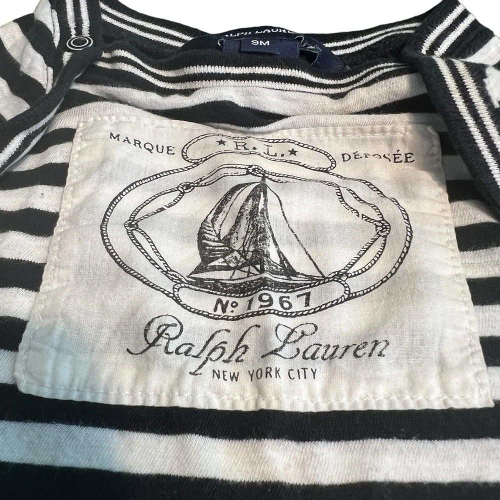 Ralph Lauren Nautical Sailing Stripe Longsleeve Shirt 9 months baby